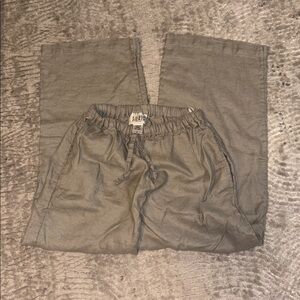 Eileen Fisher Light Gray/Tan Linen Pants